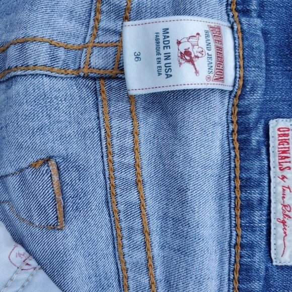 True Religion Bobby Men's Light Distressed Denim jeans 36/35 - Picture 2 of 6